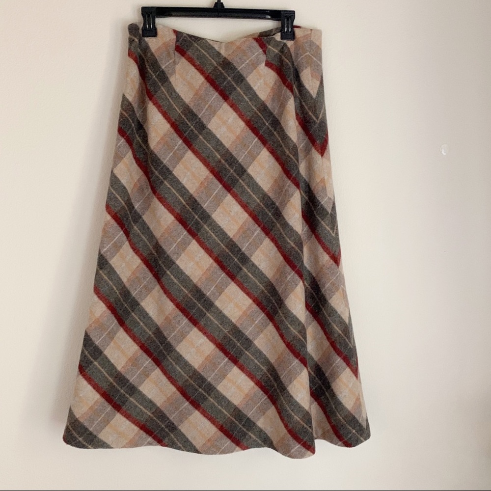 Chadwicks  Plaid Wool long maxi Skirt Size 12P
